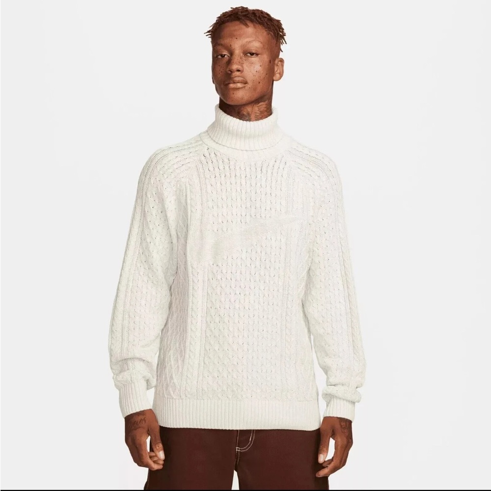 Nike Men's White Knit Turtleneck